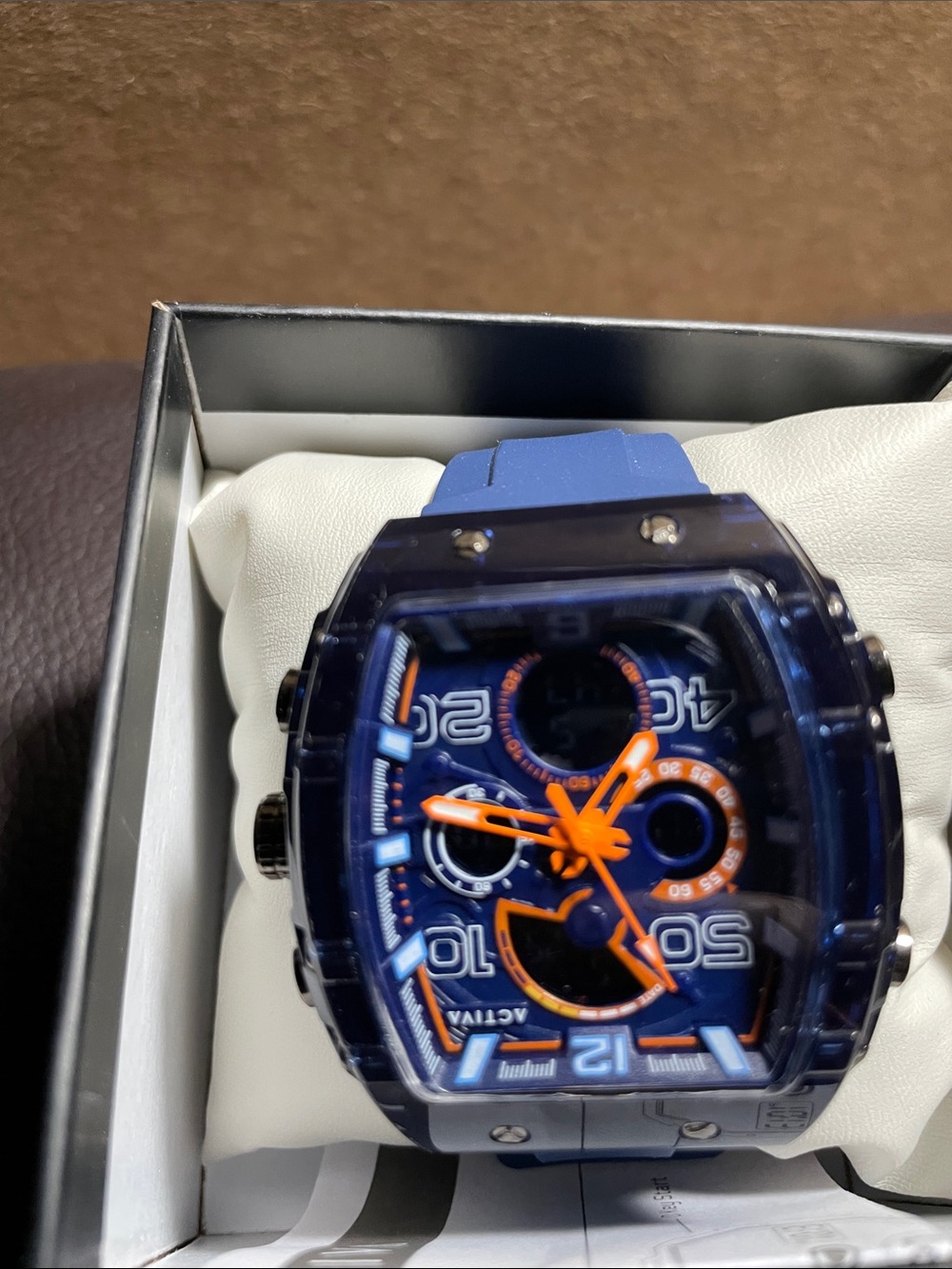 Invicta Blue Watch with Orange Accents